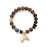 OZ Himalaya Series YE1006 Bohemian Beach Wrap: Smoky Quartz Kyanite Bracelet